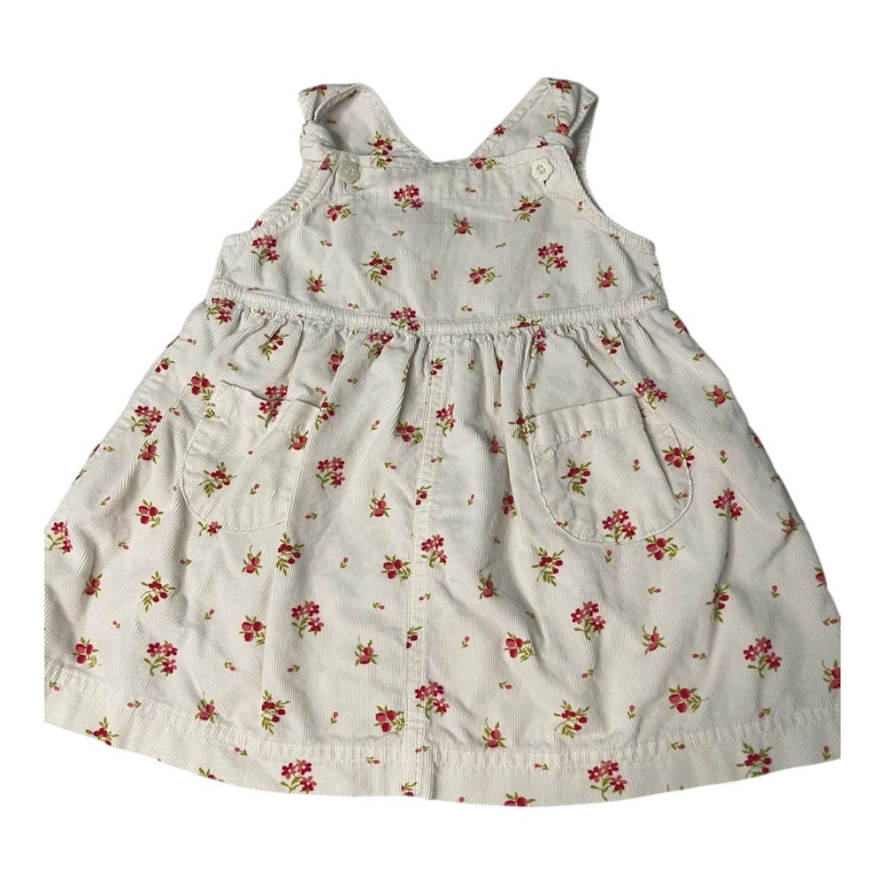 Gymboree Vintage Rainbow Tag Dress 1999 Size XS 18-24M Floral Corduroy